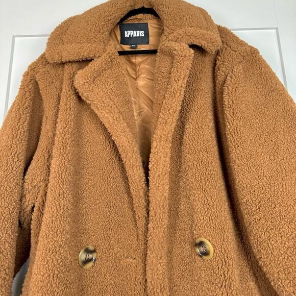 Apparis Anoushka Faux Fur Double-Breasted Long Teddy Coat Size XXL - Picture 11 of 14